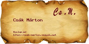 Csák Márton névjegykártya