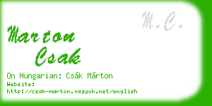 marton csak business card